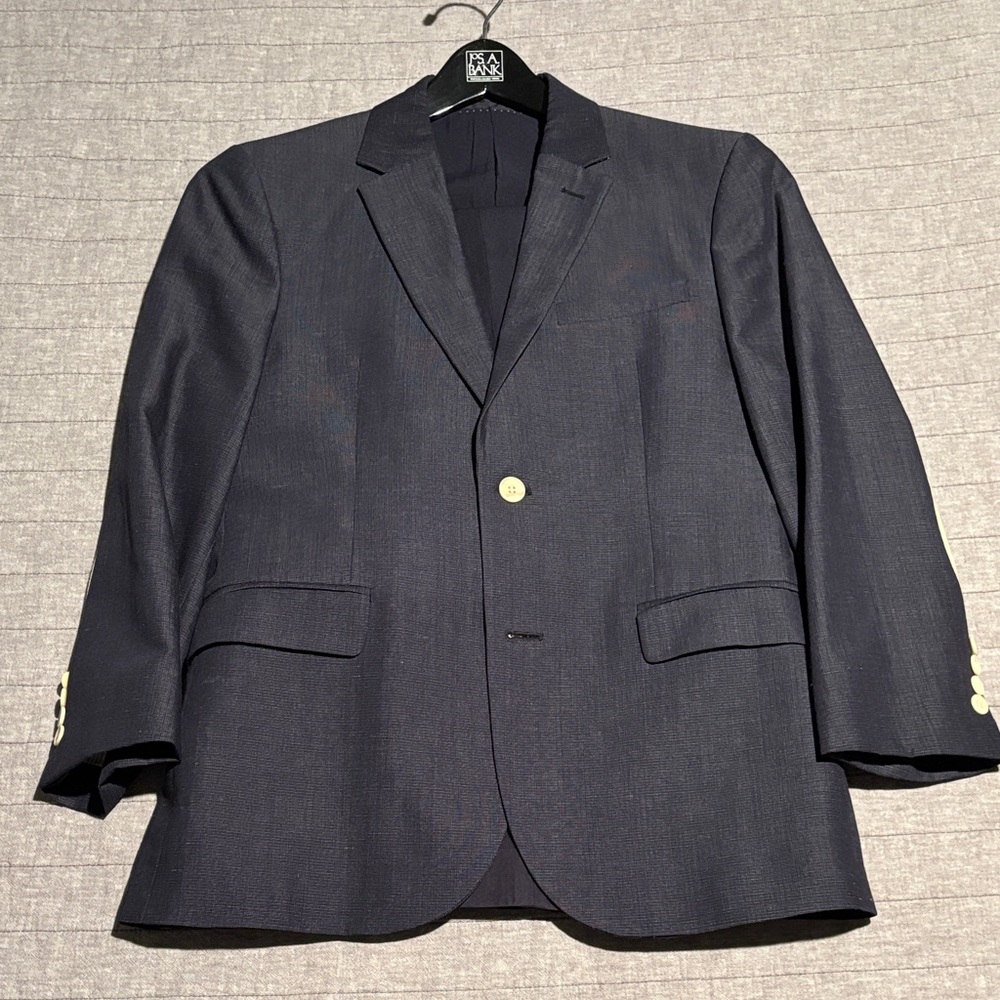 H&M Dark Blue Suit with Light Button Details